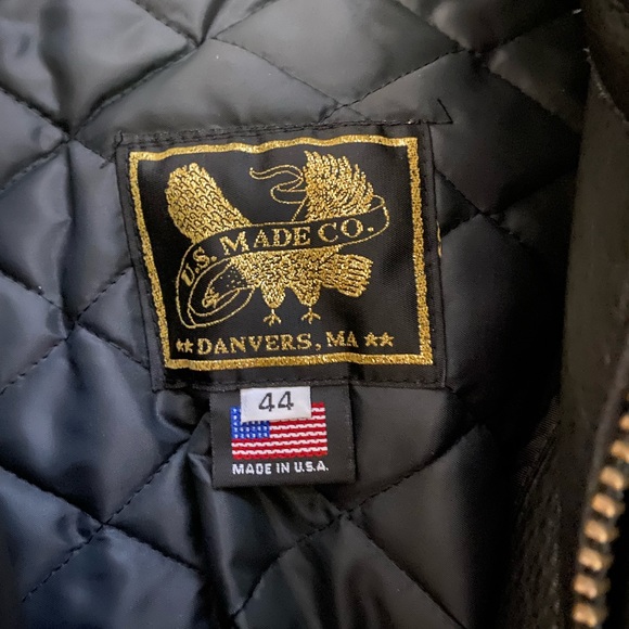 U.S. Made CO. Leather Motorcycle Jacket Size 44 - Picture 8 of 12
